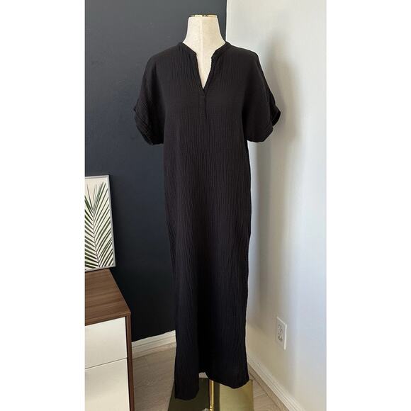 It Is Well Mandarin Gauze Dress Organic Cotton Made In California - Picture 2 of 16